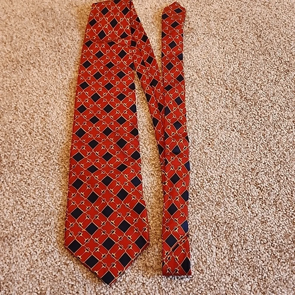 Gucci Tie Red, Blue And Gold,‎ Authenticated